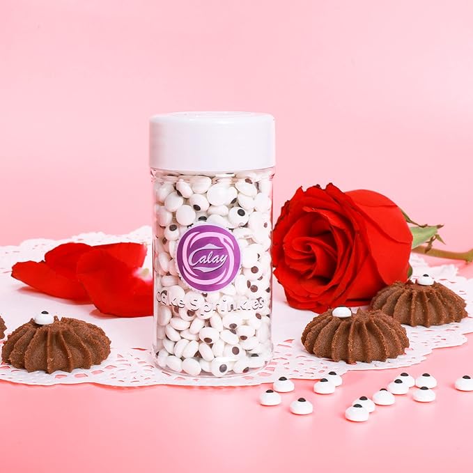 7mm 1cm 2cm Candy Eyes for Decorating Edible Googly Eyes Eyeballs Mix Size Halloween Christmas Sprinkles for Cupcakes Cake Toppers Cookies Baking Decoratings