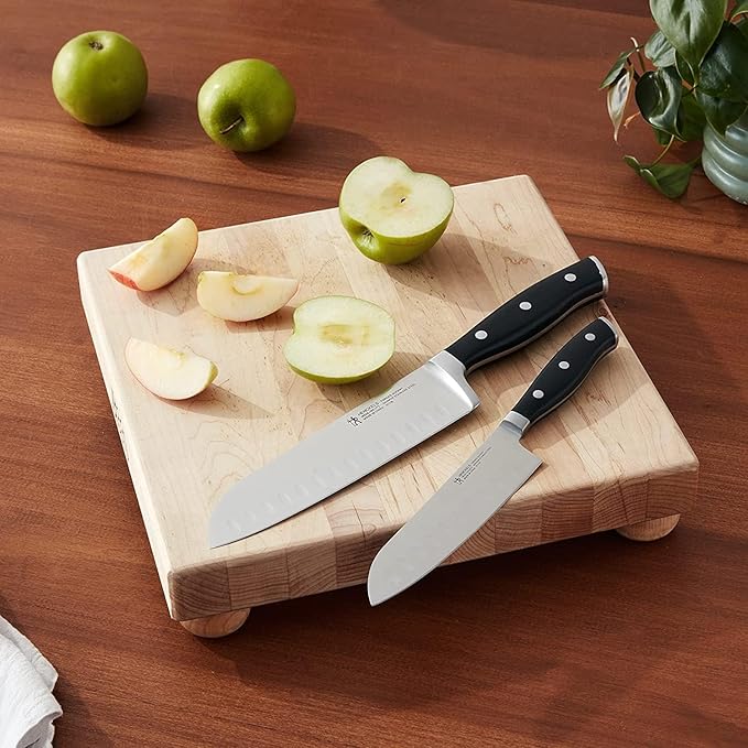 HENCKELS Forged Accent Razor-Sharp 2-pc Knife Set, Santoku Knife 5 Inch, Santoku Knife 7 Inch, German Engineered Informed by 100+ Years of Mastery,Black