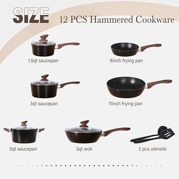 Pots and Pans Set Non Stick (12 pcs)