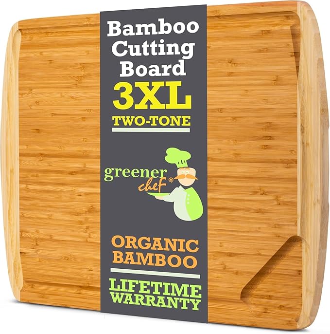 30 Inch Extra Large Cutting Board – 30 x 20 Bamboo Chopping Board - Wood Butcher Block Cutting Board, Oversized Carving and Charcuterie Board, Stovetop Cover for More Kitchen Counter Space