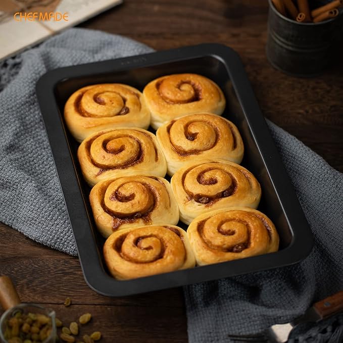 CHEFMADE Rectangular Cake Pan, Nonstick 10.8 Inch Oblong Cake Pan, 7" x 10.8", Set of 2