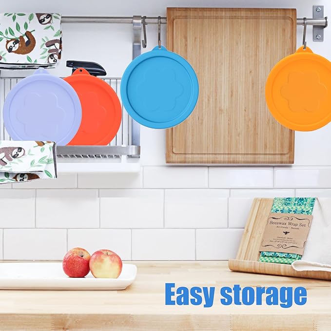 2 Cup Silicone Replacement Lids Storage Cover for Pyrex 7200-PC and Anchor Hocking Glass Bowls (Container not Included) 4 Pack Microwave, Dishwasher and Freezer Safe
