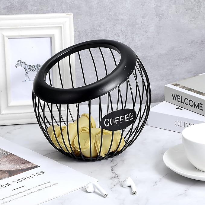 Coffee Pod Holder,K Cup Holders for Counter,Large Capacity K-cup Organizer, Coffee Station Organizer,Metal Coffee Pods Storage