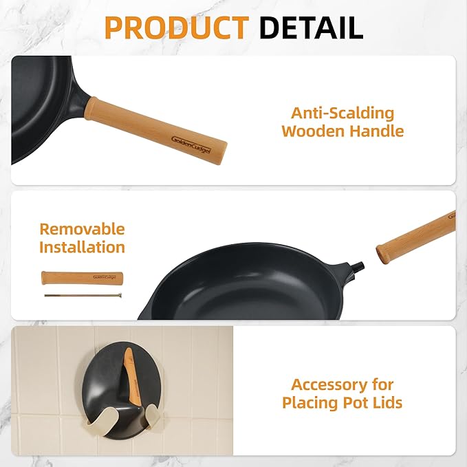 Nonstick Saute Pan Skillet with Lid,10 Inch Deep Frying Pan, Toxin-Free Ceramic Cookware, Healthy Non Toxic Cooking Pan with Helper Handle, Fry Pan Compatible with All Stovetops