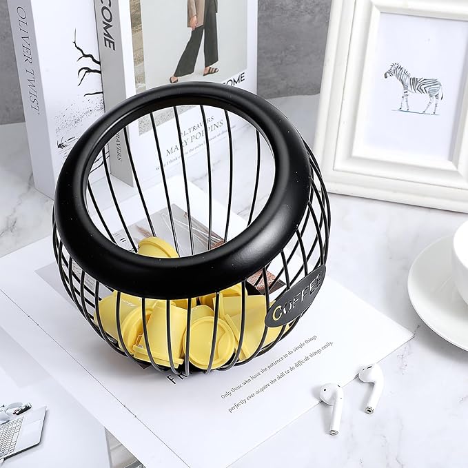 Coffee Pod Holder,K Cup Holders for Counter,Large Capacity K-cup Organizer, Coffee Station Organizer,Metal Coffee Pods Storage