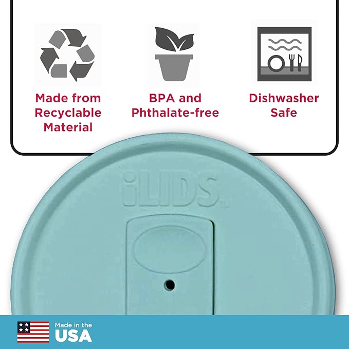 Mason Jar Drink Lid, Regular Mouth, Seafoam, 2-Pack