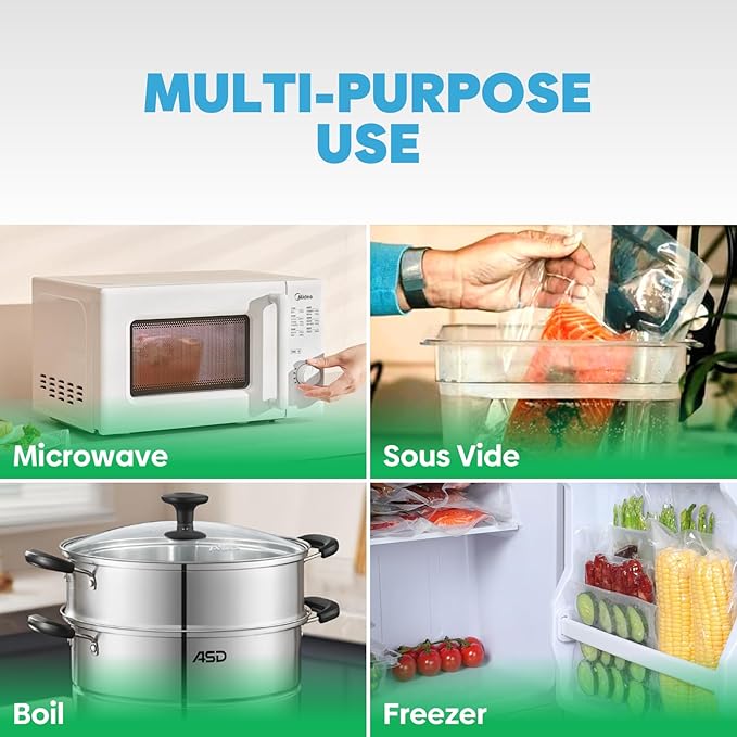 Chamber Vacuum Sealer Bags,12"x14" 200 Pcs Pre-cut Chamber Machine Pouches,Heavy Duty Chamber Vacuum Bags for Commercial Sealer,Food Storage,Meal Prep,Sous Vide,Meat Cheese Goods, BPA Free