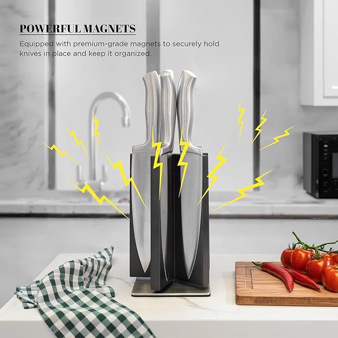 SPIN & SLICE Rotating Magnetic Knife Block