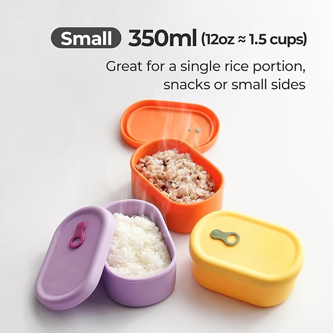 Premium Korean-Made Silicone Airtight Food Container with Steam Vent – BPA Free, Leakproof, Microwave & Freezer Safe Meal Prep. & Leftovers Storage (Mandarin Orange, 350ML)