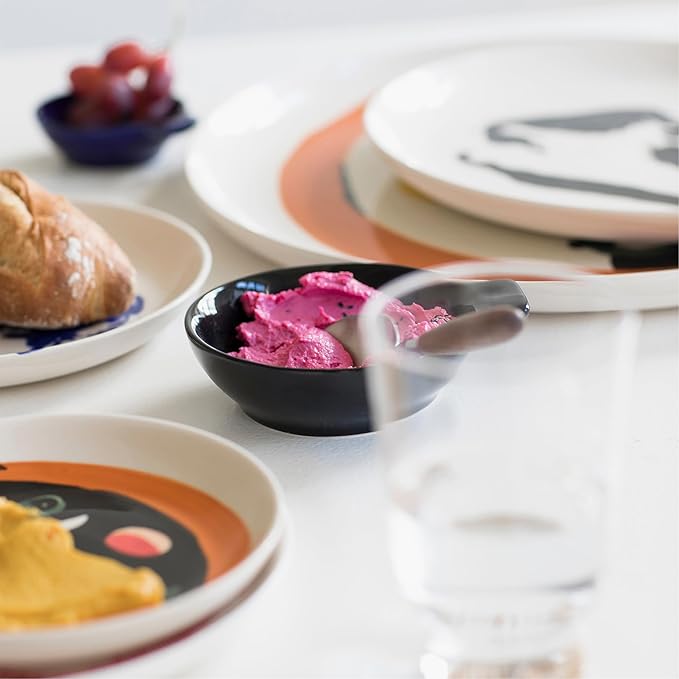 Appetizer Plate | Feast tableware by Ottolenghi | 2 Starter Plates | Stoneware Dinnerware Set in mixed color | luxury Dishware Set for Dinner at Home, Party | Kitchen Sets