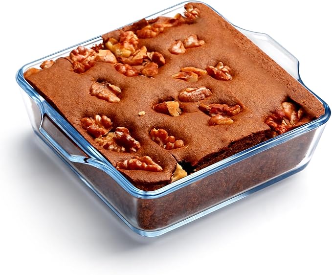 NUTRIUPS Mini 4.5x5.9x1.3in Square Glass Baking Dish for Oven, 10oz Square Cake Pan Glass Casserole Dishes for Oven