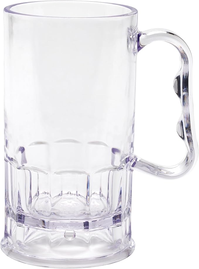 G.E.T. 00082-1-SAN-CL Shatter-Resistant Plastic Beer Mug / Stein, 10 Ounce, BPA Free (Set of 12)