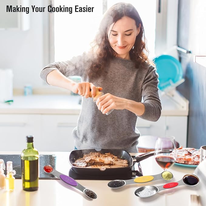 16 Sets of Measuring Spoons, 304 Stainless Steel Measuring Cups and Spoons Set With Leveles For Cooking & Baking (Colorful)