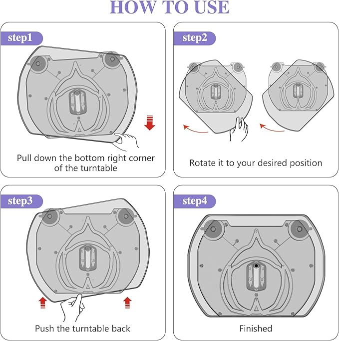 360° Rotating Lazy Susan Turntable - Multifunctional Rectangular Organizer for Refrigerator, Cabinet, Pantry, and Kitchen Countertop (15.2" x 11.4", 2 Pack)