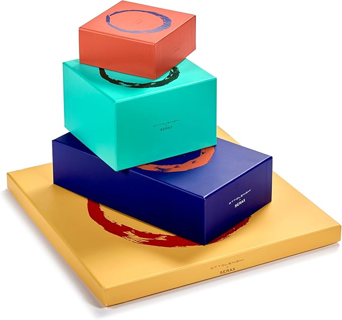 Breakfast Plate | Feast tableware by Ottolenghi | 4 Dessert Plates | Stoneware Dinnerware Set in mixed colors 2 | luxury Dishware for Dinner at Home, Party | Kitchen Sets