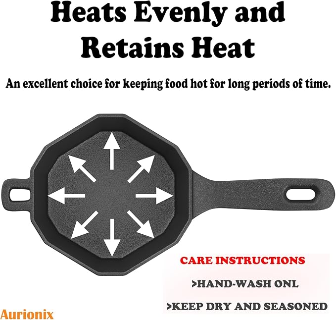 Cast Iron Sauce Pot with Lid,Premium Small Cast Iron Pan for Butter Melting, Basting and Grilling,Heavy Duty Butter Warmer, Camping Cookware, pre seasoned, Includes accessories