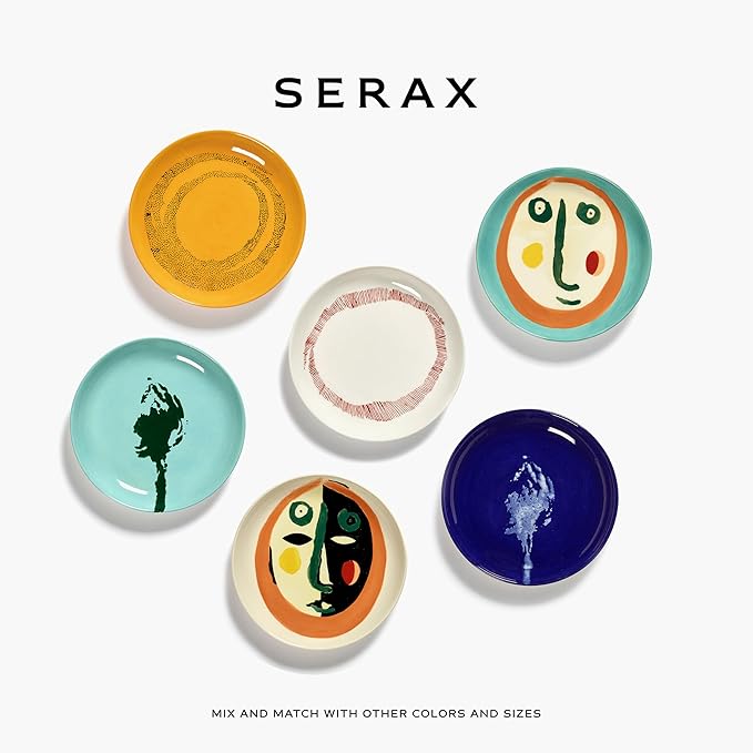 Breakfast Plate | Feast tableware by Ottolenghi | 2 Dessert Plates | Stoneware Dinnerware Set in mixed color | luxury Dishware for Dinner at Home, Party, Cake, Christmas | Kitchen Sets