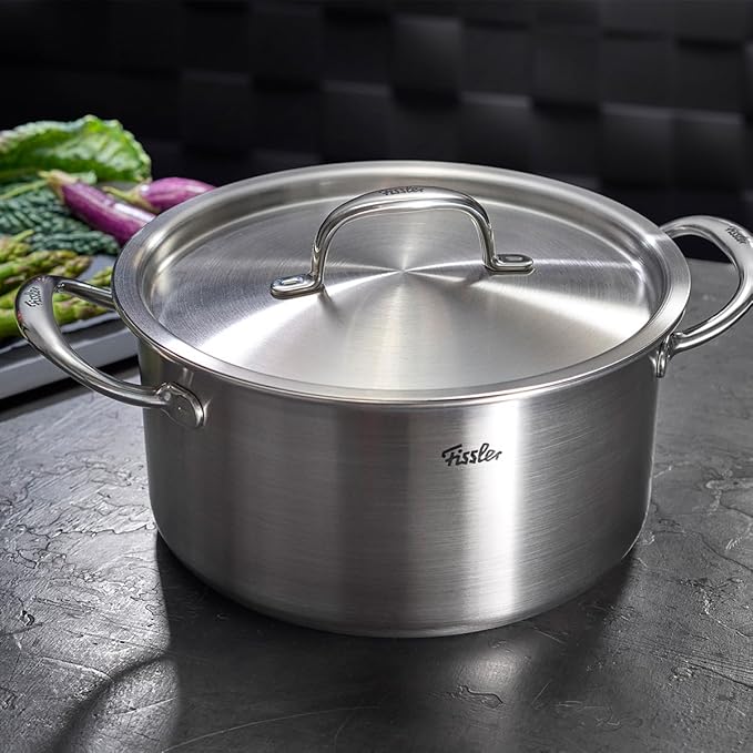 Fissler M5 Pro-Ply 5-ply Stainless Steel Stockpot, 6 Quart, with Metal Lid