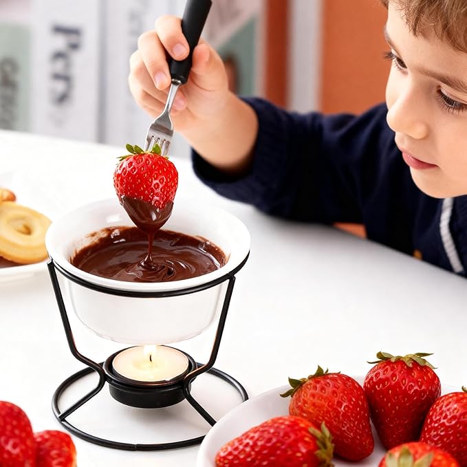 2 Pieces Butter Warmers for Seafood,Ceramic Butter Warmers for Chocolate or Cheese,Fondue- Dishwasher Safe,Oven Safe,Microwave Safe