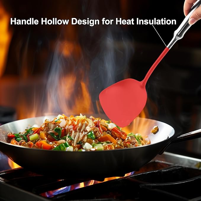 Stainless Steel Utensils Set, 2 PCS Metal Cooking Utensils Set, Slotted Turner (Dishwasher Safe)