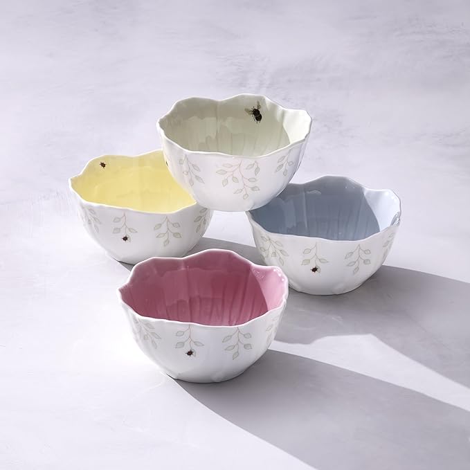 Lenox 897769 Butterfly Meadow Floral Dessert Bowls, Pink, Set of 4