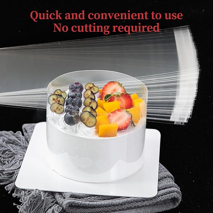 Cake Collar, Transparent Cake Rolls, Clear Cake Strips, DIY Acetate Sheet, Surrounding Edge for Baking Decorate, Chocolate Mousse Cake Elegant Cake Wrapping 100pcs 3.2"x 13.4"