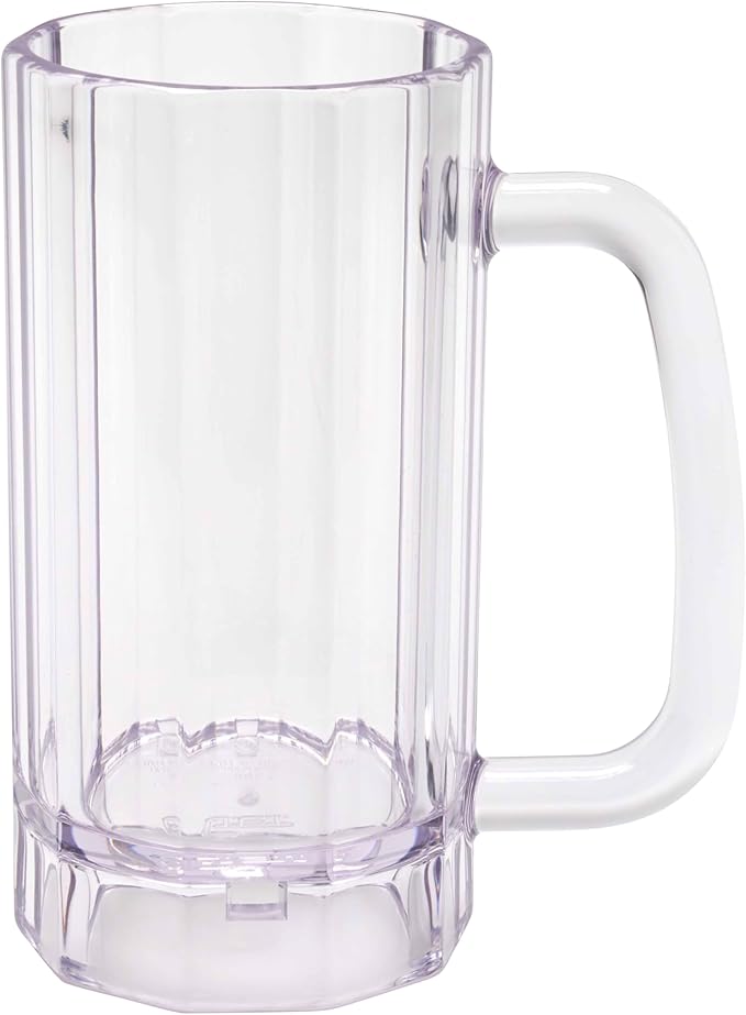 G.E.T. 00086-1-SAN-CL Shatter-Resistant Plastic Beer Mug / Stein, 16 Fluid Ounce, BPA Free (Pack of 12),Clear