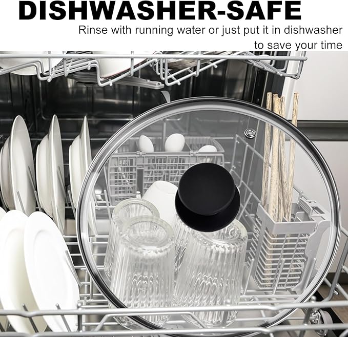 Tempered Glass Lid for Instant Pot 8 Quart - 10.2-Inch Pressure Cooker Accessories,Replacement Parts with Silicone Top Knob & Steam Vent - Heat-Resistant, Dishwasher Safe