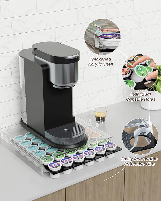 K Cup Holder，Coffee Pod Holder Drawer Capsule Display Storage for K cup - 36 pods