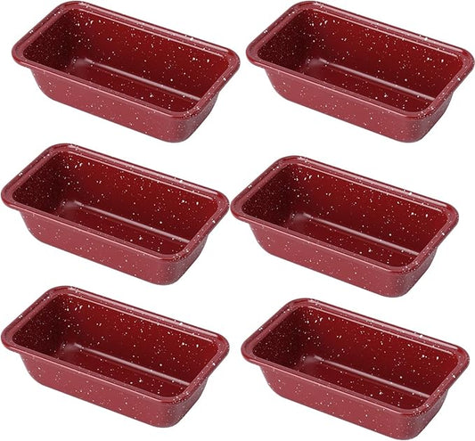 Small Mini Loaf Pans Nonstick Bread Pans Set for Toast Cute Little Cake Baking Tin 6.1x3.5x1.77 inch (Inner 4.5x1.77 Bottom, 5.3x2.75 Top) Carbon Steel Oven Air Fryer Instant Pot Bakeware 6 Pack