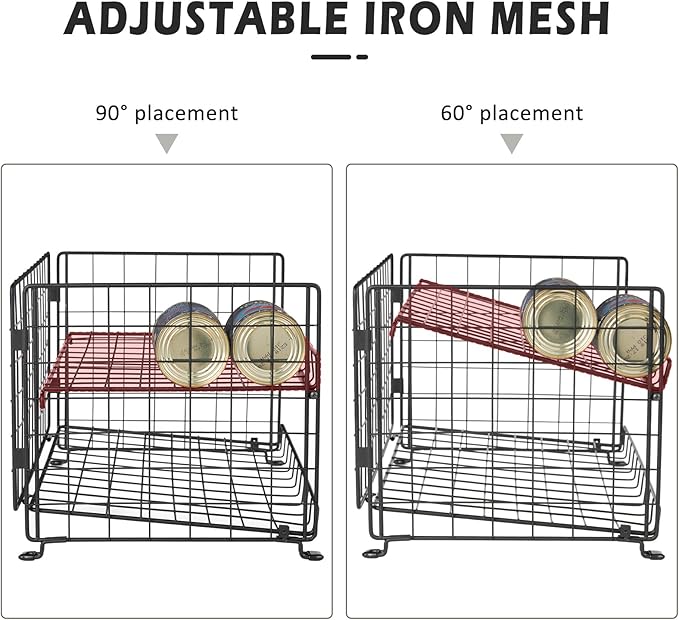 2-Pack Stackable Rack Organizer, Storage for Kitchen Pantry Cabinet, Holders for Food, Multifunctional Dispenser for Snacks Soda