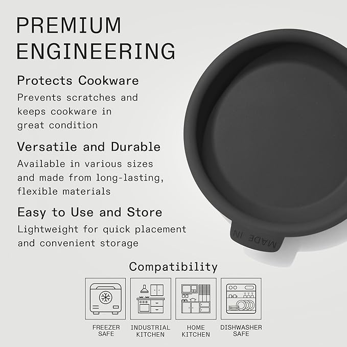 Made In Cookware - 12" Frying Pan Protector - Molded Silicone - Dishwasher Safe - Graphite