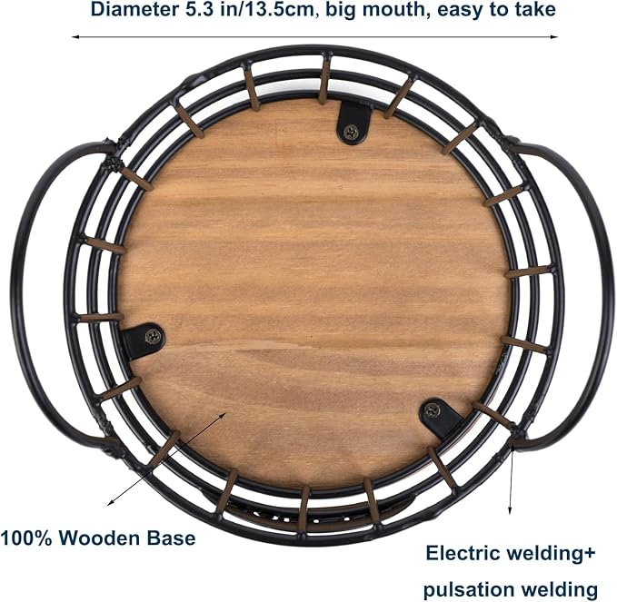 Coffee Pods Holder for Countertop, K Cup Holder Organizer, Sturdy Kcup Storage Basket with Wooden Base , Pod Container For Kitchen Bar Counter Office Desktop (Black)