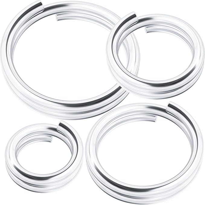 7pcs Jump Rings for Jewelry Making, 925 Sterling Silver Split Jump Ring, 6mm Small Key Rings Open Connector Closures for Necklace Bracelets Jewelry Marking
