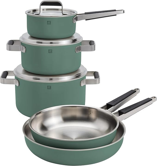 ZWILLING Pure 8-pc Stainless Steel Cookware Set, Green