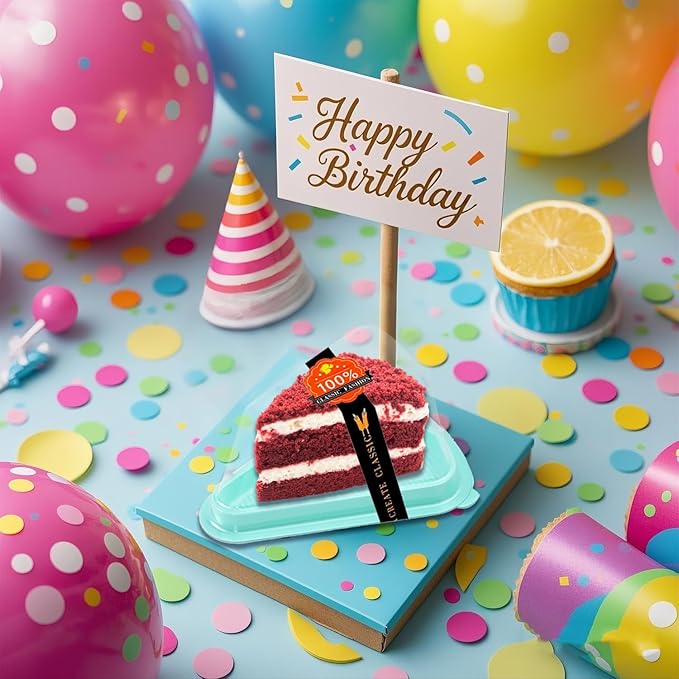 Cake Slice Container, 50 Pack Clear Plastic Cake Containers Cheesecake Container Pie Slice Box, Individual Pie Slice Box Disposable Cheesecake Containers For Pies Snack Dessert (Green)