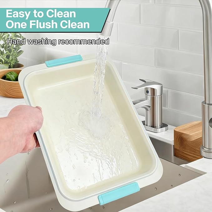 13x9 Inch Heavy-Duty Baking Pan with Lid, Nonstick Rectangular Cake Pan with Silicone Grip Handles and Snap-On Cover, Durable Lasagna Pan for Brownies, Casseroles, Parties & Potlucks