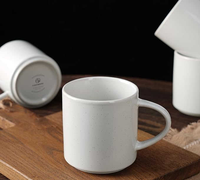 famiware Nebula 6 Pieces Coffee Mug, 12 oz Catering Mugs with Handle for Coffee, Tea, Cocoa, Milk, White