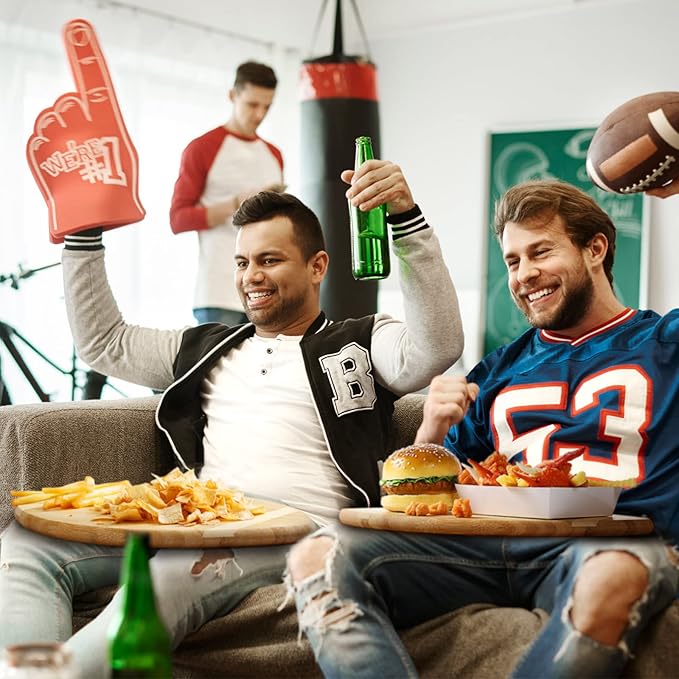 Foaincore 2 Pieces Football Cutting Board Bamboo Serving Tray 15 Inch Touchdown Engraved Charcuterie Cutting Board for Football Lovers Gift Themed Party Decoration Favor Supplies