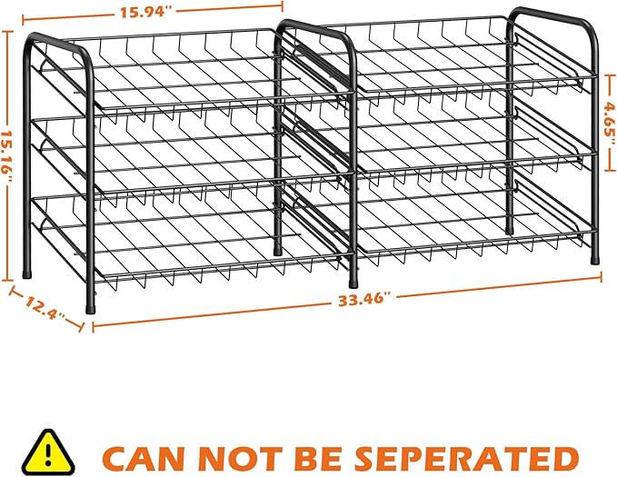 MOOACE Can Rack Organizer, 2 in 1 Can Storage Dispenser Holds up to 72 Cans, Can Organizer for Pantry Kitchen Cabinet, Black