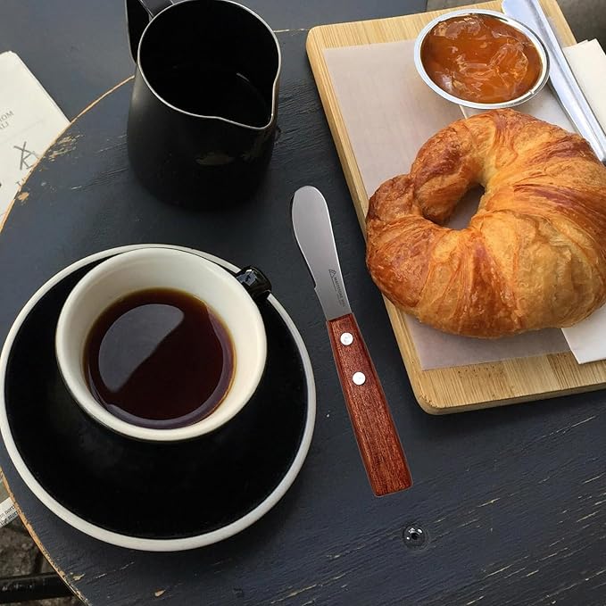 Mini Spreading Knife Set - MATTSTONE HILL Butter Knife Set, Stainless Steel Multi-purpose Spreading Knives, Cream Cheese Knives - Rosewood Handle