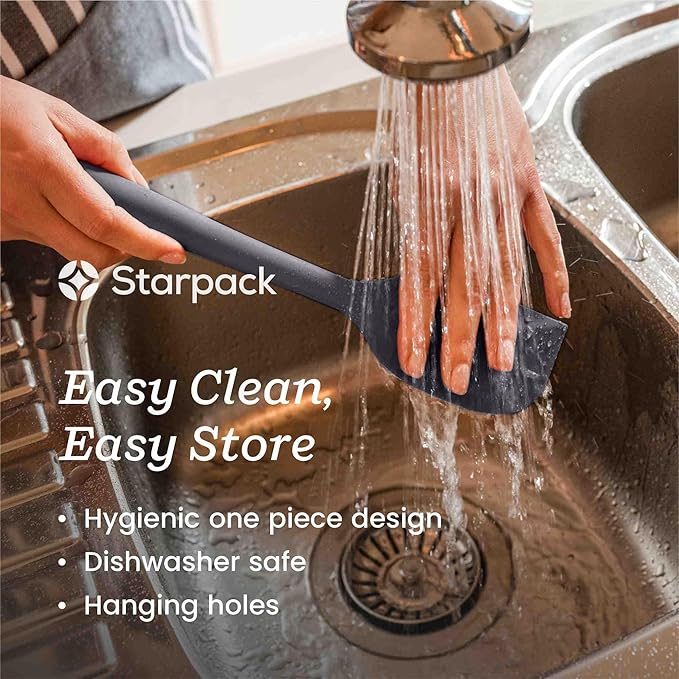 Starpack 'The All Rounder' XL Premium Silicone Spoonula - Heat Resistant to 600F - Best Kitchen Spatula Spoon for Cooking