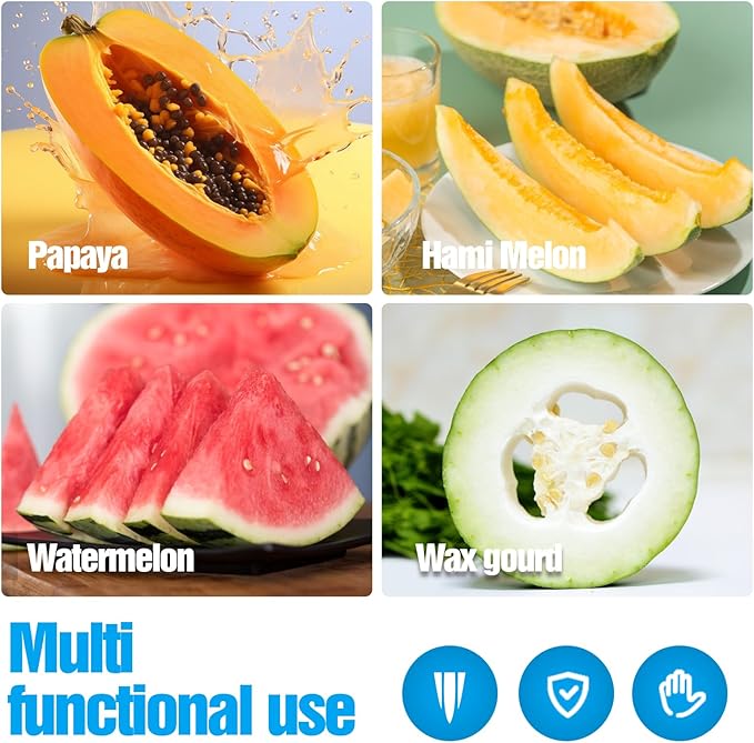 Watermelon Knife, 9" Melon Carving and Slicer Knife for Watermelon Cantaloupe Made of High Carbon Steel with Gift Box and Sheath - Fruit Cutting Knife with Pakkawood Handle.