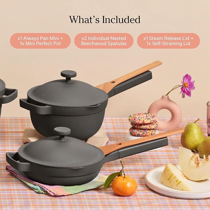 Our Place Mini Home Cook Duo - 8.5" Always Pan & Small Perfect Pot Bundle | Multi-Functional Cookware Set Replaces 18 Pieces | Steam