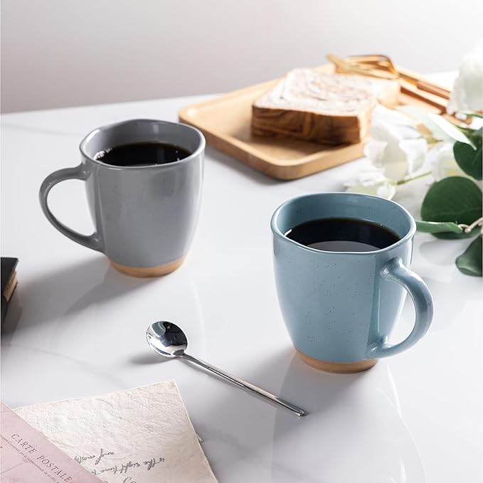 AmorArc 12oz Coffee Mugs, Ceramic Coffee Mugs set of 4 for Man, Woman, Dad, Mom, Modern Coffee Mugs with handle for Latte/Cappuccino/Milk/Cocoa. Dishwasher&Microwave Safe,Multi-Color