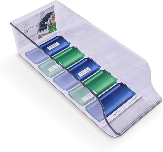 Core Home Kitchen Pantry 13.5 x 5.4 Inch Clear Acrylic Beverage Soda Can Refrigerator Storage Dispenser Bin