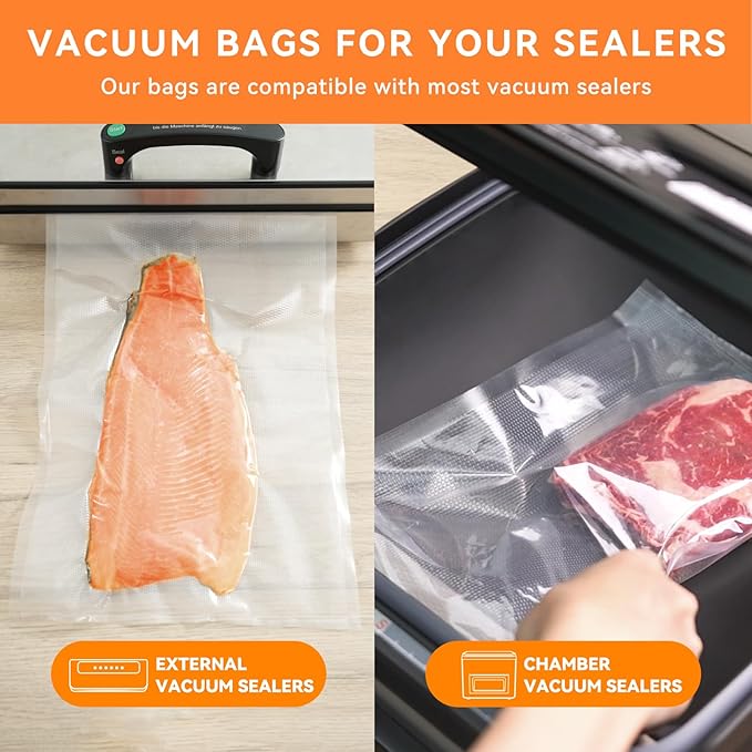 Wevac Vacuum Sealer Bags Rolls with Dispenser, 11"x50' (2 Pack) – Heavy Duty, Leakproof Food Storage for Sous Vide, Meal Prep & Freezer – Compatible with Food Saver