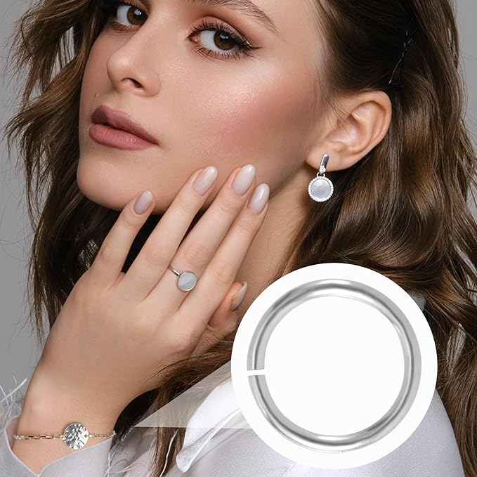 4pcs Jump Rings for Jewelry Making, 925 Sterling Silver Split Jump Ring, 4mm Double Loops Small Key Rings Open Connector Closures for Necklace Bracelets Jewelry Marking