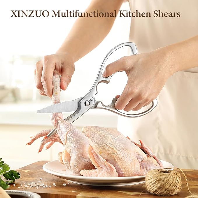 XINZUO Knife Block Set,Hand Forged 67 Layers Damascus Steel,7 Pieces Professional Chef Knife Set with Block&Kitchen Shear&Block, Razor Sharp, Olive Wood Octagonal Handle,Exquisite Box Package