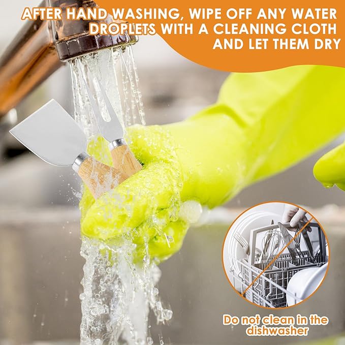 16Pcs Cheese Spreader Set with Wooden Handle Stainless Steel Butter Cutter Spreader Portable Cheese Cutting Spatula Rustproof Spatula Cheese Slicer Reusable Butter Spreader Tool for Cream Cheese